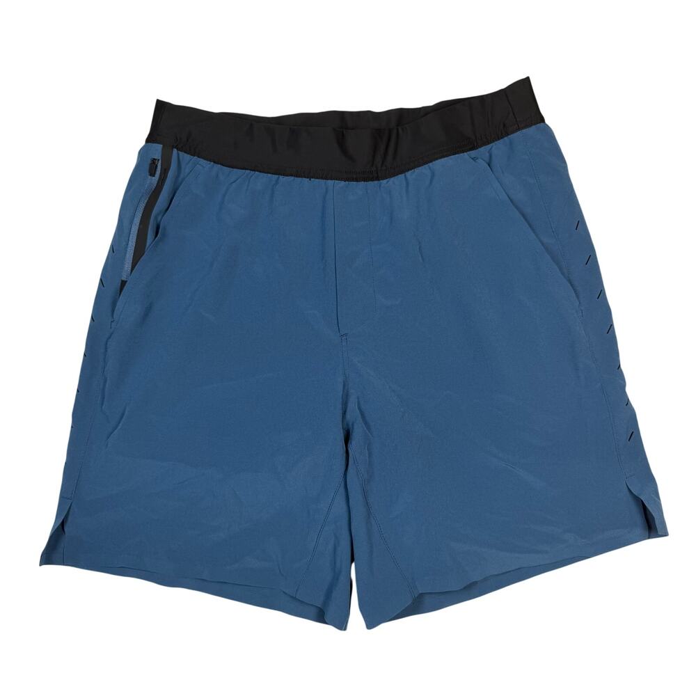Ten Thousand Interval Shorts Men's Medium 7" Blue Lined Zip Pocket Drawcord NWT